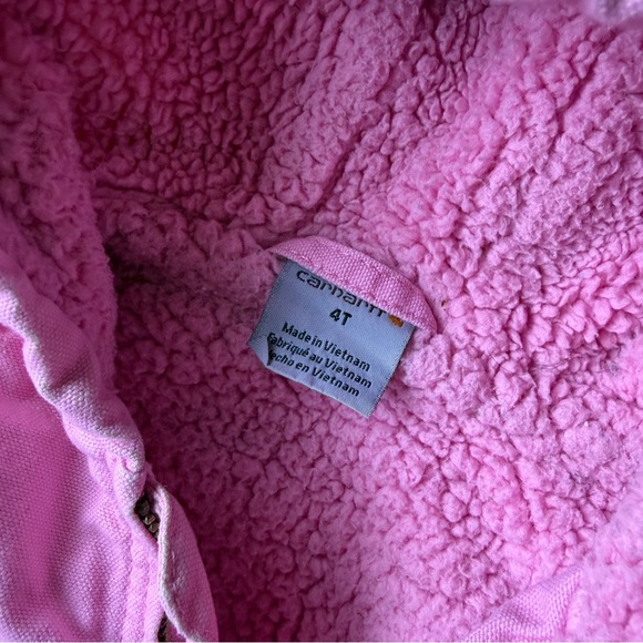 Carhartt Kids Pink Canvas Fleece Lined 4T - Picture 4 of 7